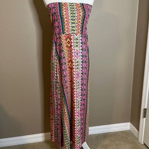 Roxy neon boho tribal print convertible maxi skirt or dress-Size Medium